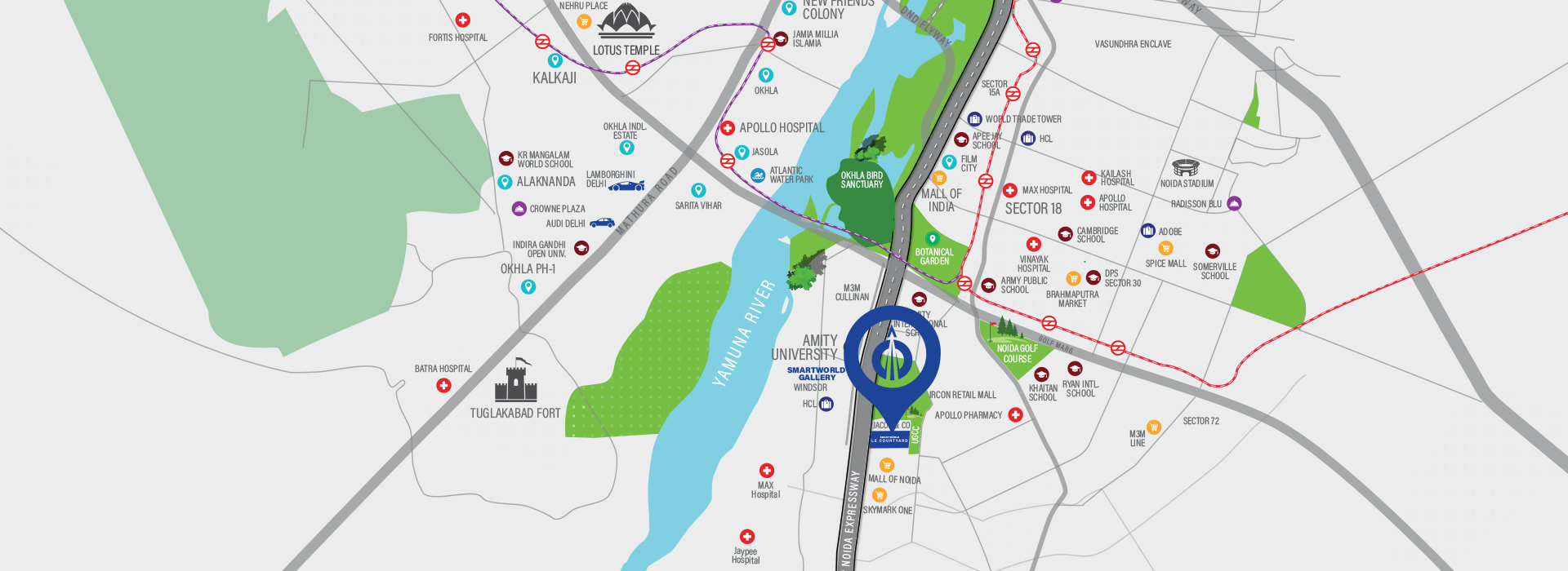 Smart World LE Courtyard location map