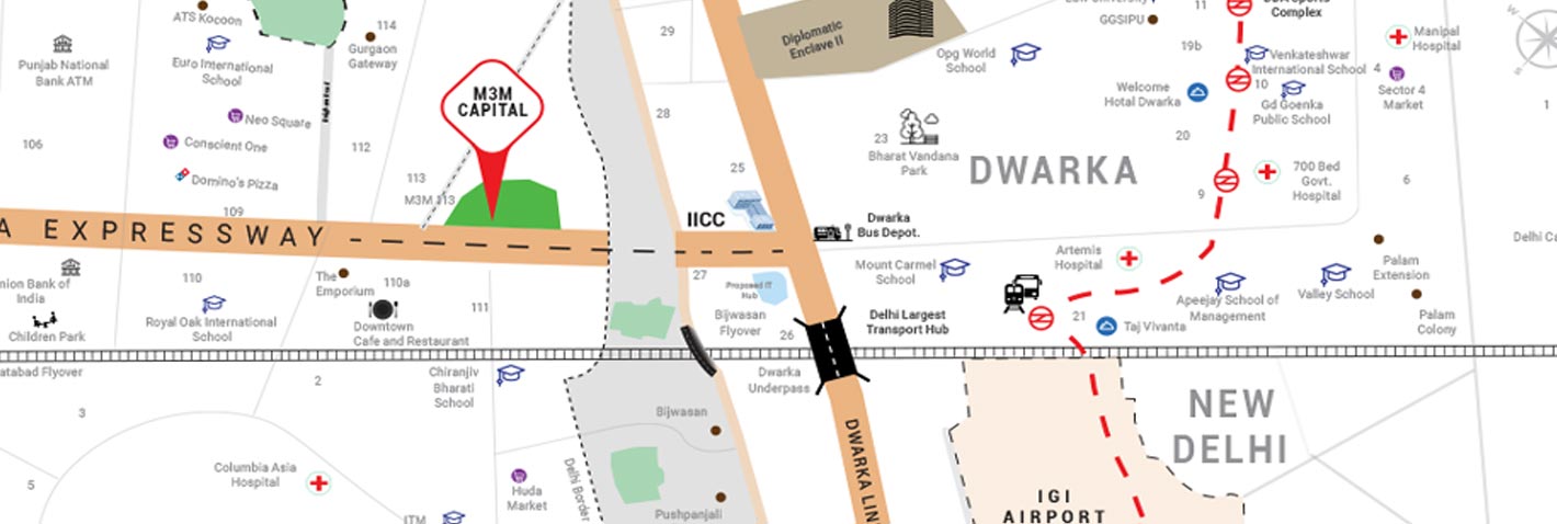 M3M Capital Sector 113 Gurgaon location map