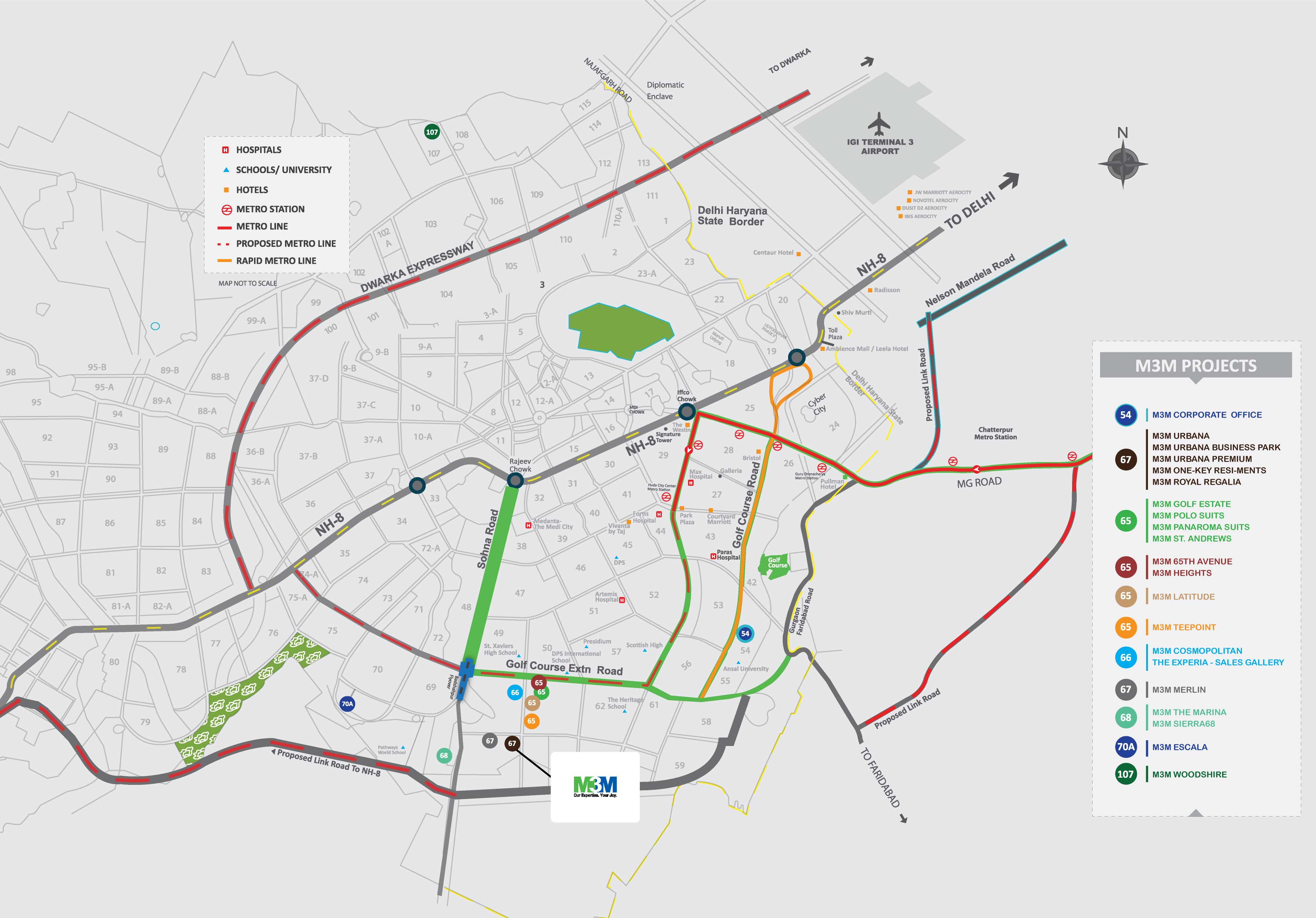 M3M Corporate Office Tower Sector 67 location map