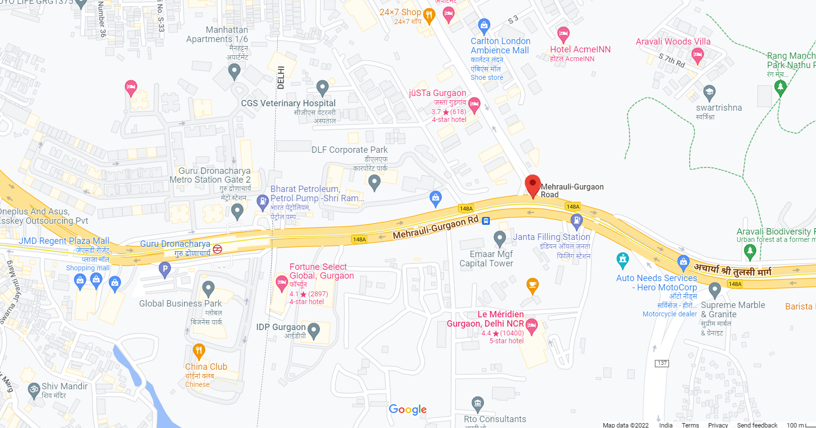 M3M Sector 25 MG Road location map