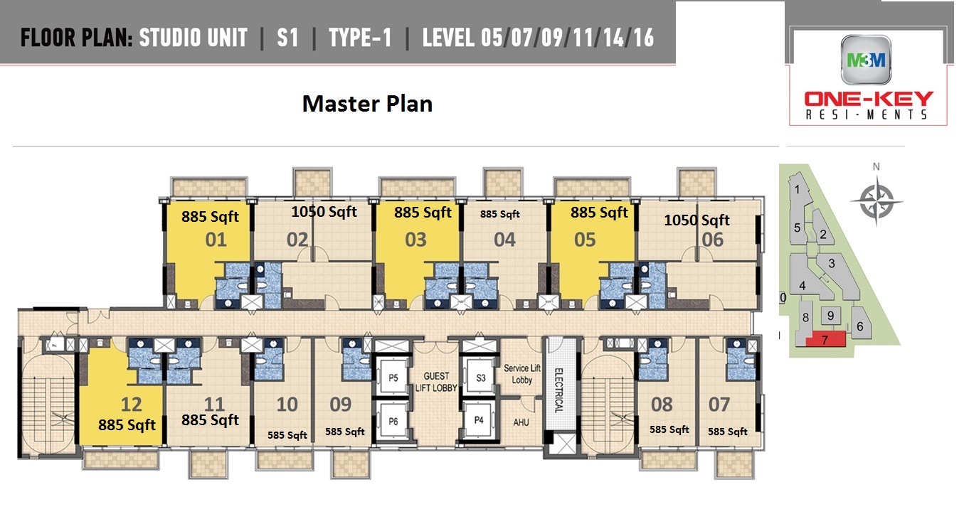 M3M One Key Resiments Sector 67 Site Plan