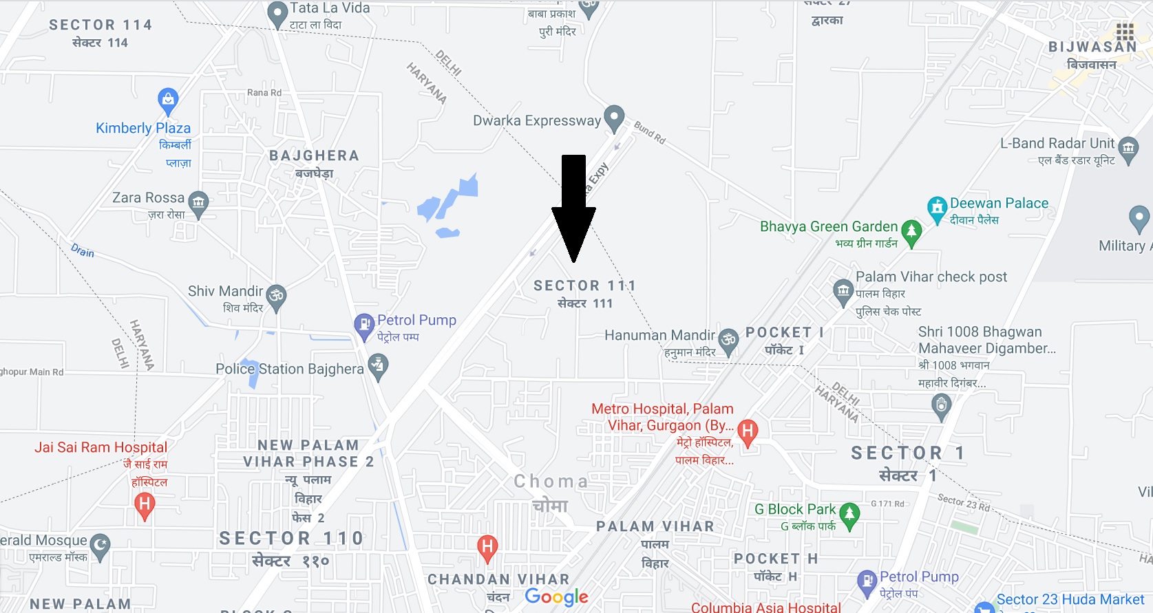 M3M Smart City Delhi Airport Sector 111 location map