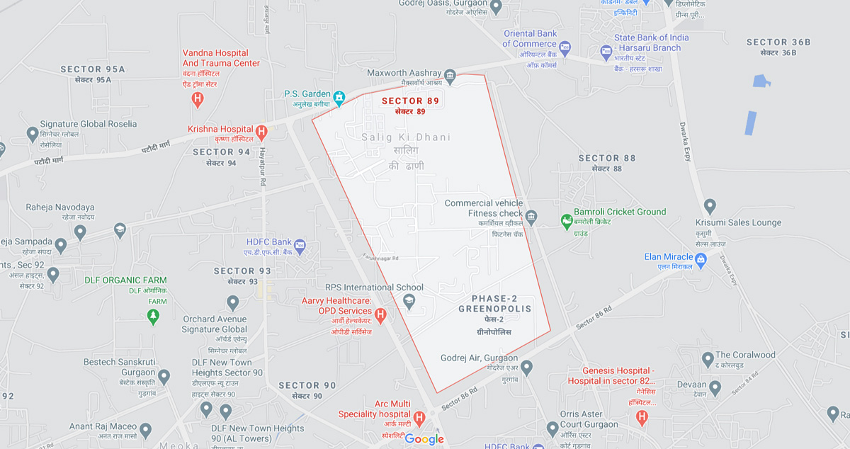 Smart World Gems Avenue Sector 89 location map